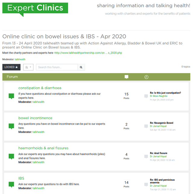 Expert Clinics forum link